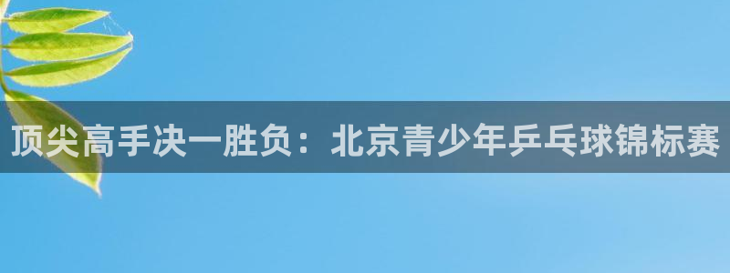 顶尖高手决一胜负：北京青少年乒乓球锦标赛